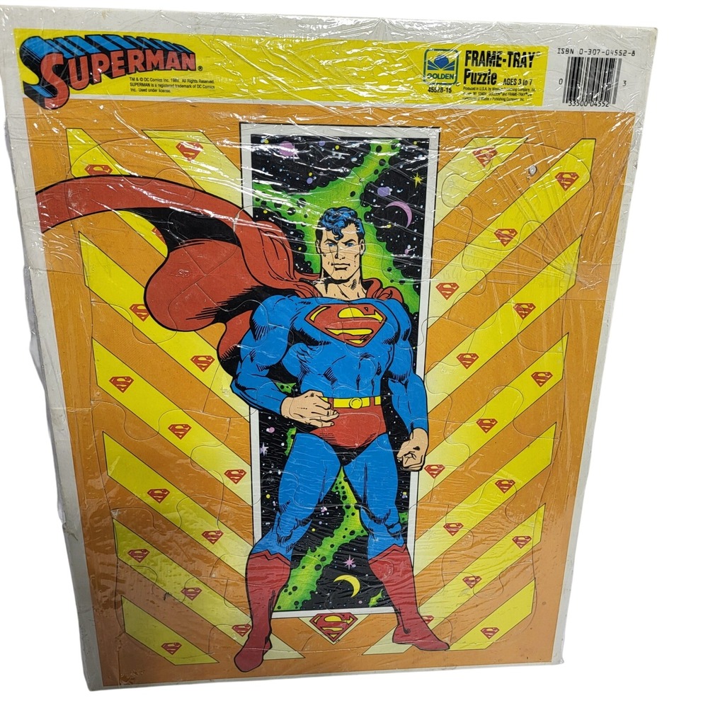 Vintage Superman Golden Frame Tray Puzzle‎ Ages 3 to 7 1989 DC Comics